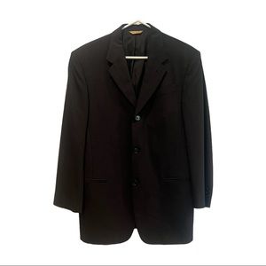 Donna Karan Signature 100% Wool Blazer Mens Size 40 Charcoal Gray Jacket Italy